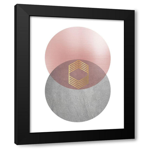 Deco Geo 2 Black Modern Wood Framed Art Print with Double Matting by Urban Epiphany