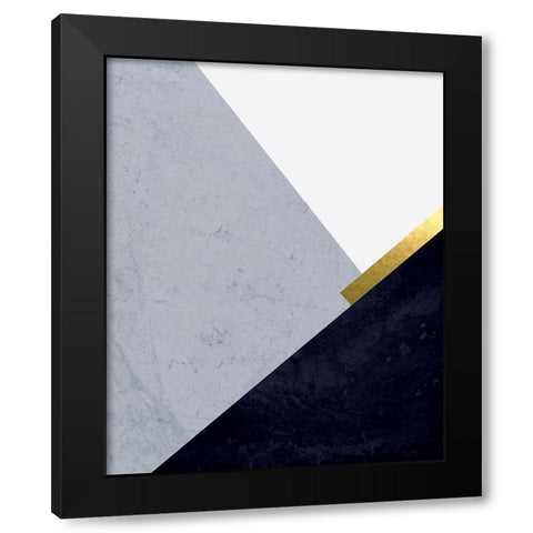 Dark Blue Mountains 1 Black Modern Wood Framed Art Print with Double Matting by Urban Epiphany