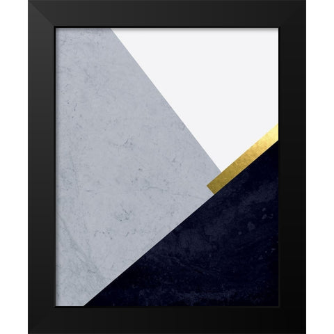 Dark Blue Mountains 1 Black Modern Wood Framed Art Print by Urban Epiphany