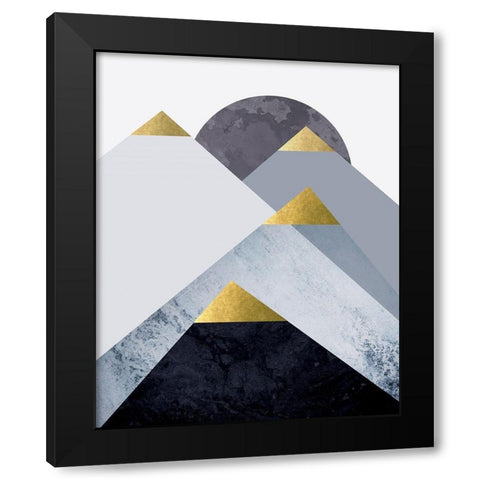 Mountains 2 Black Modern Wood Framed Art Print with Double Matting by Urban Epiphany