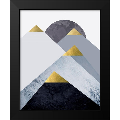 Mountains 2 Black Modern Wood Framed Art Print by Urban Epiphany