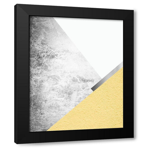 Yellow and Grey Mountains Black Modern Wood Framed Art Print with Double Matting by Urban Epiphany