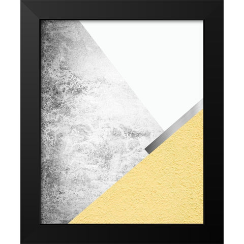 Yellow and Grey Mountains Black Modern Wood Framed Art Print by Urban Epiphany
