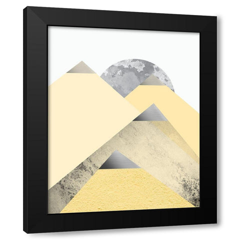 Yellow and Grey Mountains 2 Black Modern Wood Framed Art Print by Urban Epiphany
