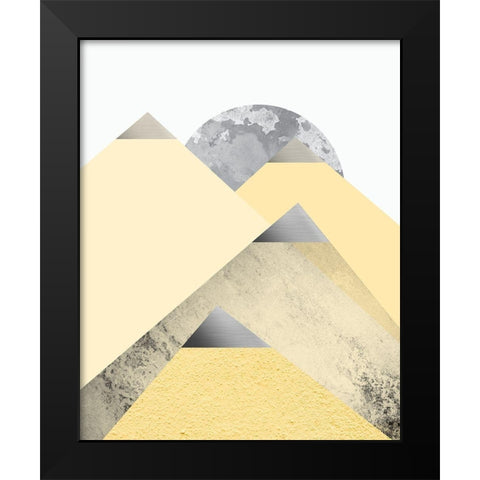 Yellow and Grey Mountains 2 Black Modern Wood Framed Art Print by Urban Epiphany