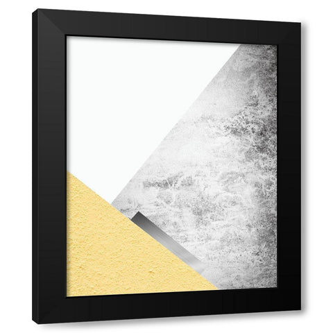 Yellow and Grey Mountains 3 Black Modern Wood Framed Art Print by Urban Epiphany