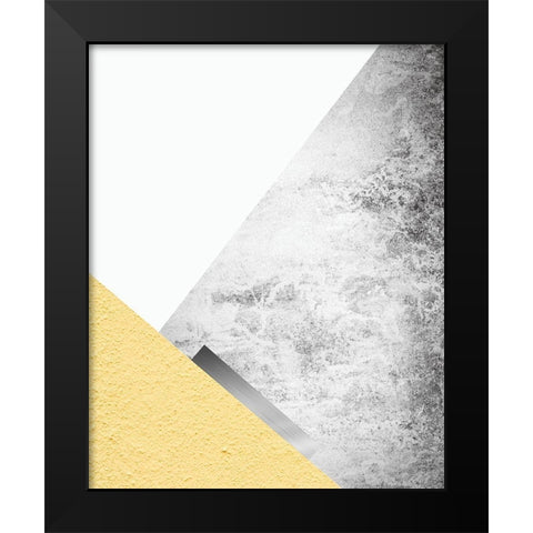 Yellow and Grey Mountains 3 Black Modern Wood Framed Art Print by Urban Epiphany