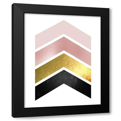 BlushPink Gold 1 Black Modern Wood Framed Art Print with Double Matting by Urban Epiphany