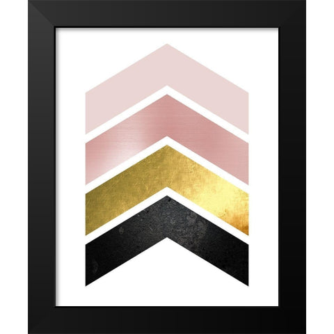 BlushPink Gold 1 Black Modern Wood Framed Art Print by Urban Epiphany