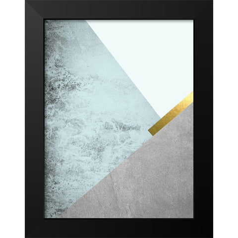 Turquoise Mountains 1 Black Modern Wood Framed Art Print by Urban Epiphany