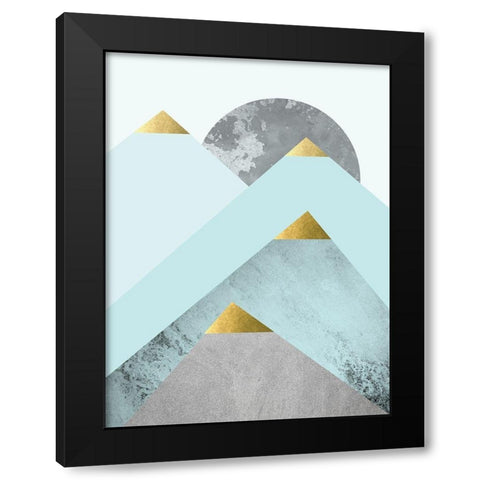 Turquoise Mountains 2 Black Modern Wood Framed Art Print by Urban Epiphany