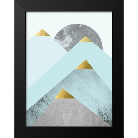 Turquoise Mountains 2 Black Modern Wood Framed Art Print by Urban Epiphany