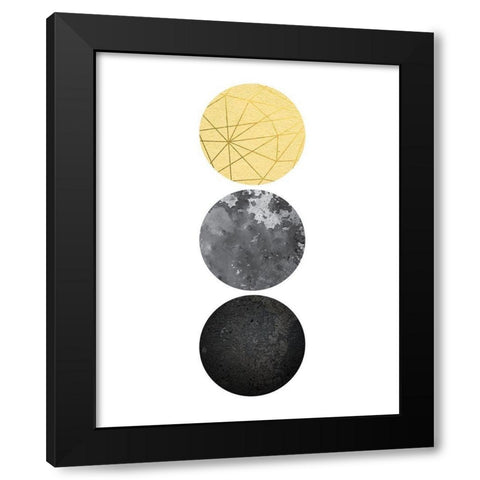Yellow and Black Geo Black Modern Wood Framed Art Print with Double Matting by Urban Epiphany