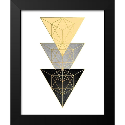 Yellow and Black Geo 3 Black Modern Wood Framed Art Print by Urban Epiphany
