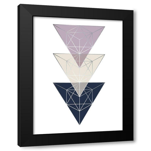 Geo Triangle SoftLuxe Black Modern Wood Framed Art Print by Urban Epiphany
