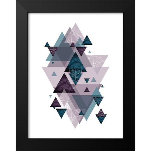 Geo Triangles SoftLuxe Black Modern Wood Framed Art Print by Urban Epiphany
