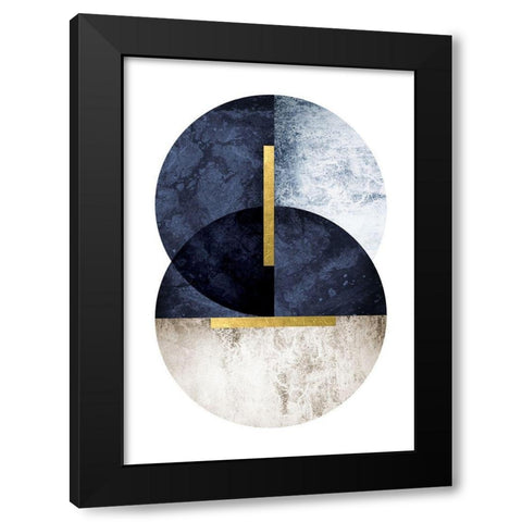 Dark Navy Black Modern Wood Framed Art Print with Double Matting by Urban Epiphany
