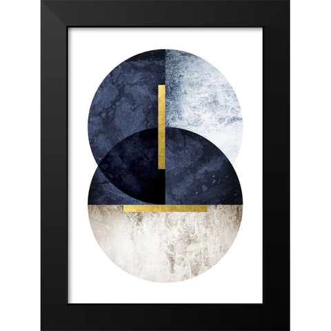 Dark Navy Black Modern Wood Framed Art Print by Urban Epiphany