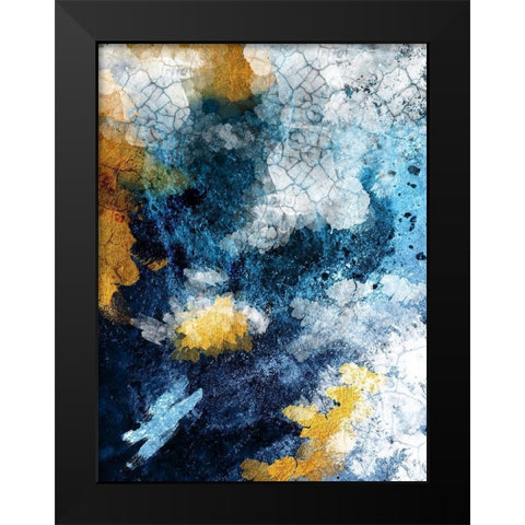 Abstract Conversation Black Modern Wood Framed Art Print by Urban Epiphany