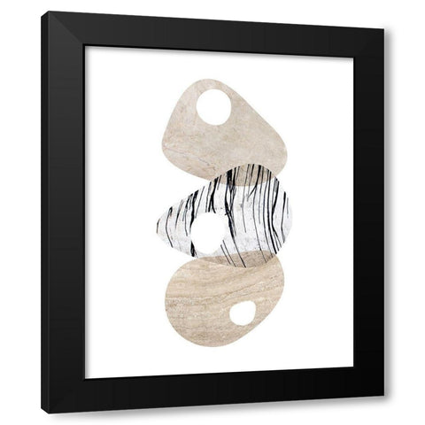 Scandinavian Balance Neutral 3 Black Modern Wood Framed Art Print by Urban Epiphany
