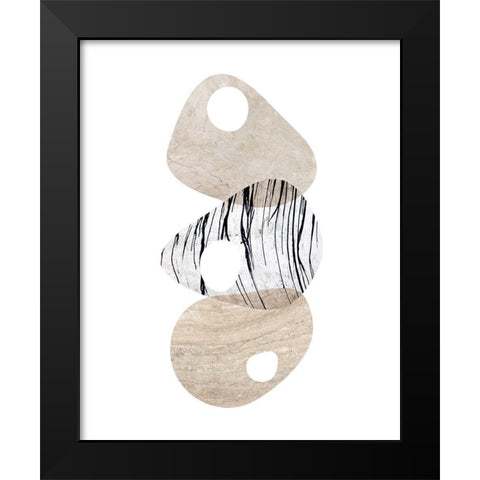 Scandinavian Balance Neutral 3 Black Modern Wood Framed Art Print by Urban Epiphany