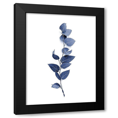 Tiny Branch Navy Black Modern Wood Framed Art Print by Urban Epiphany