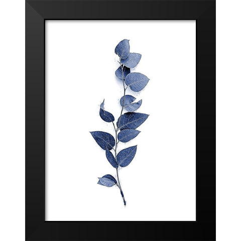 Tiny Branch Navy Black Modern Wood Framed Art Print by Urban Epiphany