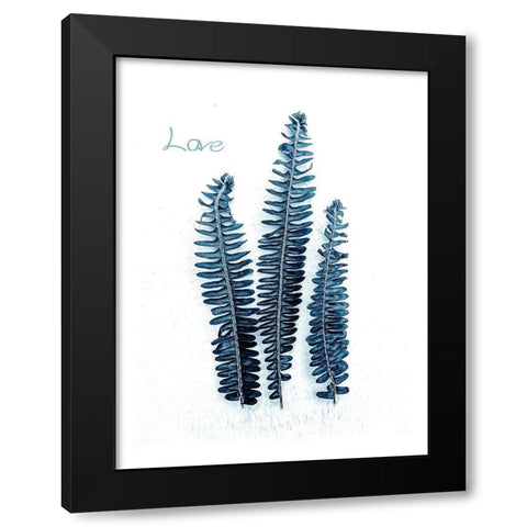 Fern Fronds Baltic Sea Black Modern Wood Framed Art Print with Double Matting by Urban Epiphany