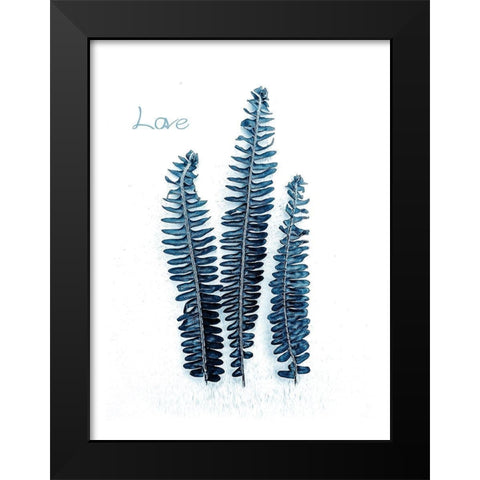 Fern Fronds Baltic Sea Black Modern Wood Framed Art Print by Urban Epiphany
