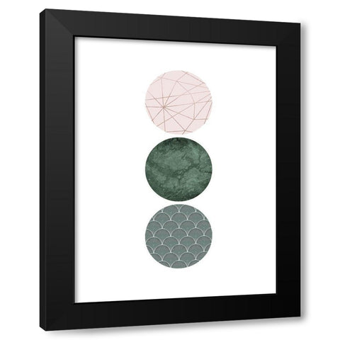 Evergreen Blush Geo 3 Black Modern Wood Framed Art Print with Double Matting by Urban Epiphany