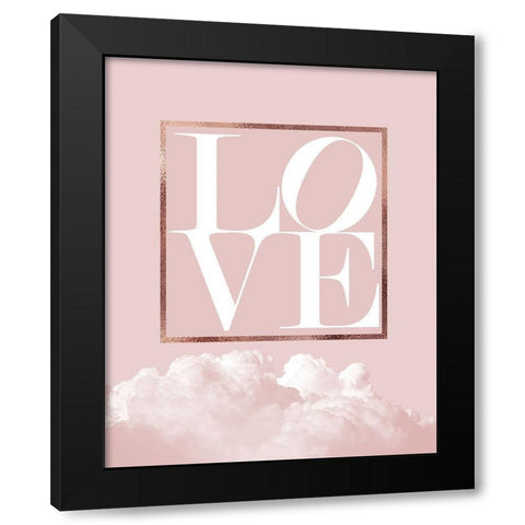 Love Joy Geo 1 Black Modern Wood Framed Art Print by Urban Epiphany