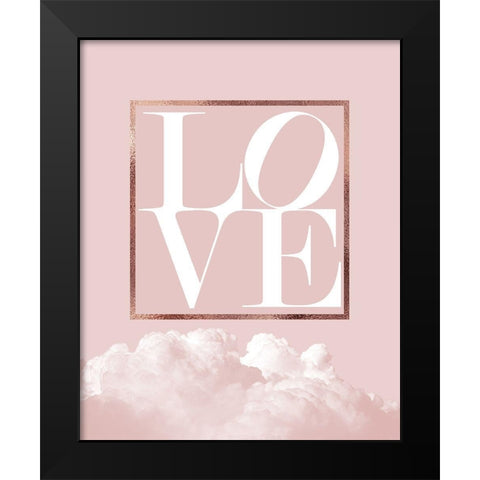 Love Joy Geo 1 Black Modern Wood Framed Art Print by Urban Epiphany