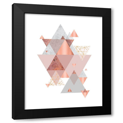 Love Joy Geo 2 Black Modern Wood Framed Art Print with Double Matting by Urban Epiphany