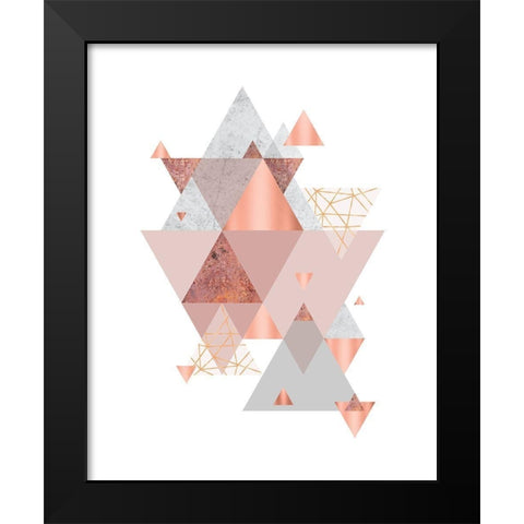 Love Joy Geo 2 Black Modern Wood Framed Art Print by Urban Epiphany