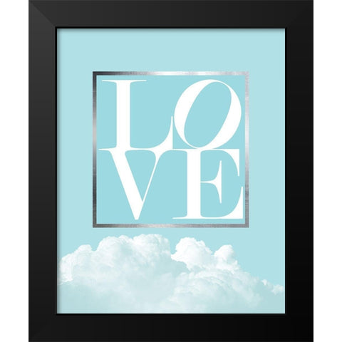 Love Joy Geo Turquoise 1 Black Modern Wood Framed Art Print by Urban Epiphany