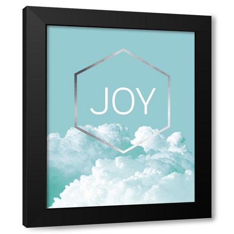 Love Joy Geo Turquoise 3 Black Modern Wood Framed Art Print with Double Matting by Urban Epiphany