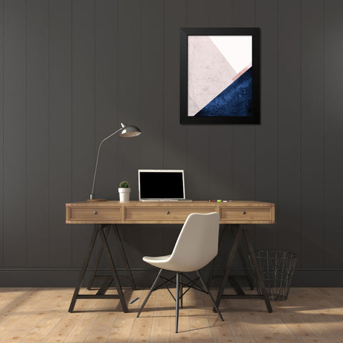 PinkNavy Mountains 1 Black Modern Wood Framed Art Print by Urban Epiphany