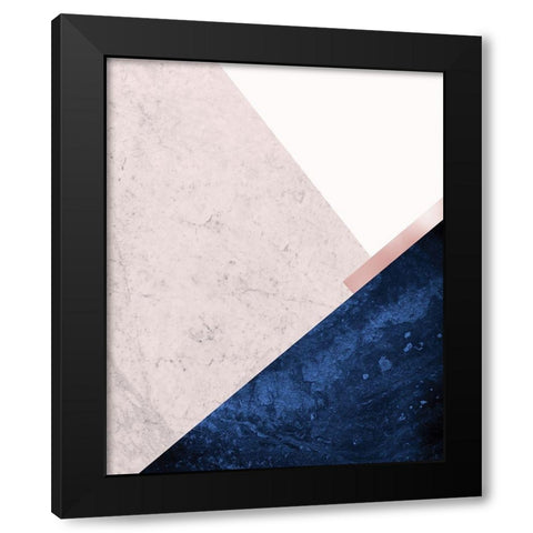 PinkNavy Mountains 1 Black Modern Wood Framed Art Print with Double Matting by Urban Epiphany