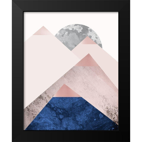 PinkNavy Mountains 2 Black Modern Wood Framed Art Print by Urban Epiphany