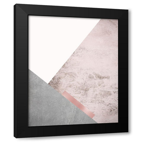 Blush Pink Mountains 3 Black Modern Wood Framed Art Print by Urban Epiphany