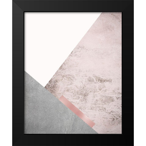 Blush Pink Mountains 3 Black Modern Wood Framed Art Print by Urban Epiphany