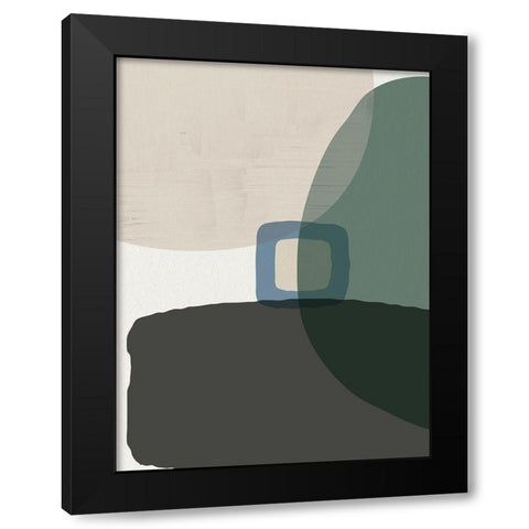 Mid Century Abstract 1 Black Modern Wood Framed Art Print by Urban Epiphany
