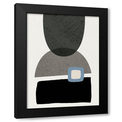 Mid Century Abstract 3 Black Modern Wood Framed Art Print by Urban Epiphany