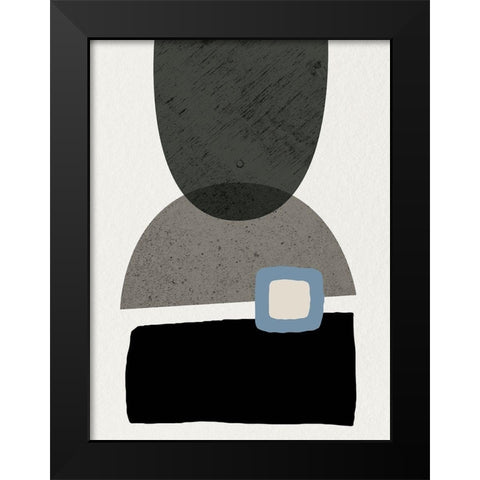 Mid Century Abstract 3 Black Modern Wood Framed Art Print by Urban Epiphany