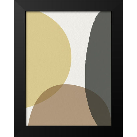 Mid Century Abstract Circle 4 Black Modern Wood Framed Art Print by Urban Epiphany