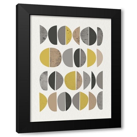 Mid Century Abstract Circle 8 Black Modern Wood Framed Art Print with Double Matting by Urban Epiphany