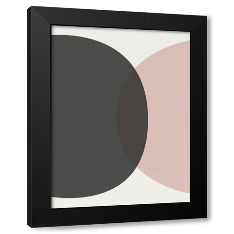 Minimalist Circles 1 Black Modern Wood Framed Art Print by Urban Epiphany