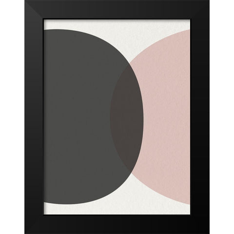 Minimalist Circles 1 Black Modern Wood Framed Art Print by Urban Epiphany