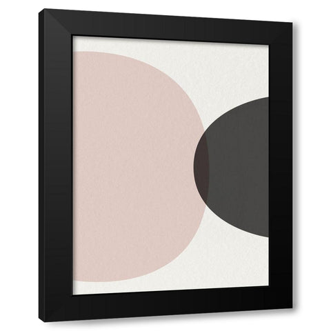Minimalist Circles 2 Black Modern Wood Framed Art Print by Urban Epiphany