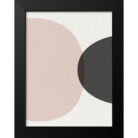 Minimalist Circles 2 Black Modern Wood Framed Art Print by Urban Epiphany